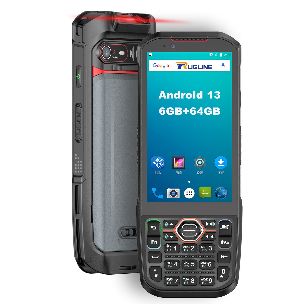 Android 13 PDA 6GB+64GB Barcode Scanner hot-swappable