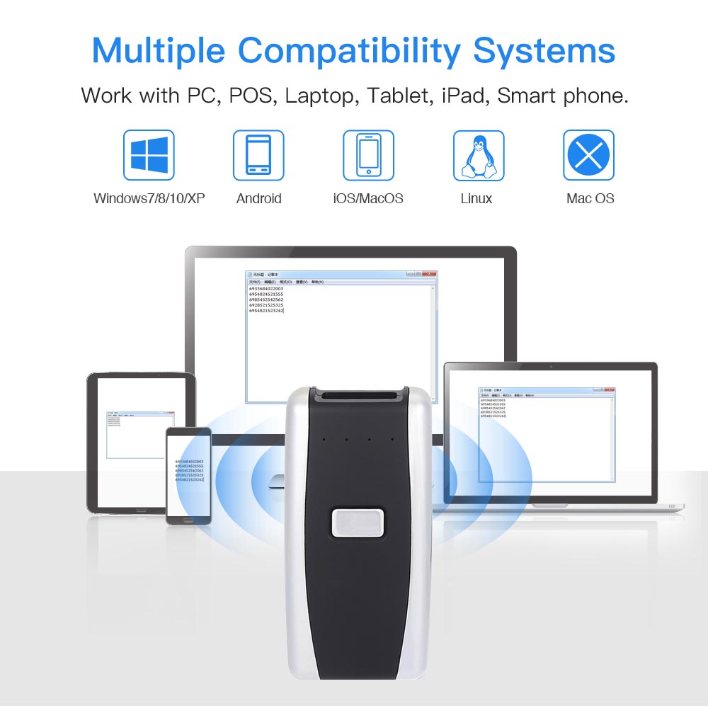 S01 Mini Bluetooth 1D / 2D Barcode Scanner