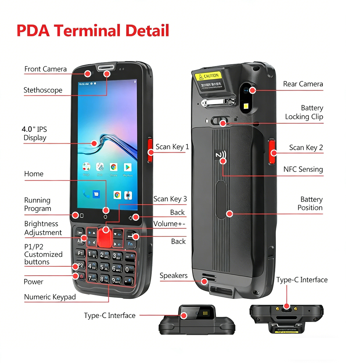 Cheap Smart Phone Android 13 Handheld PDA 2D Barcode Scanner with 4G LTE WIFI BT GPS Camra