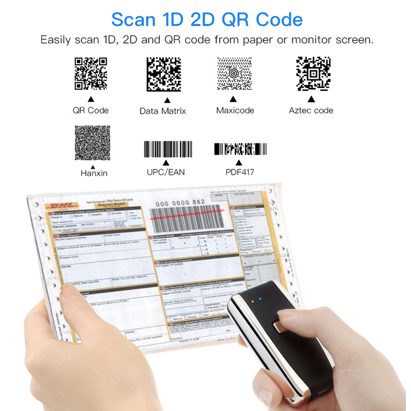 S01 Mini Bluetooth 1D / 2D Barcode Scanner