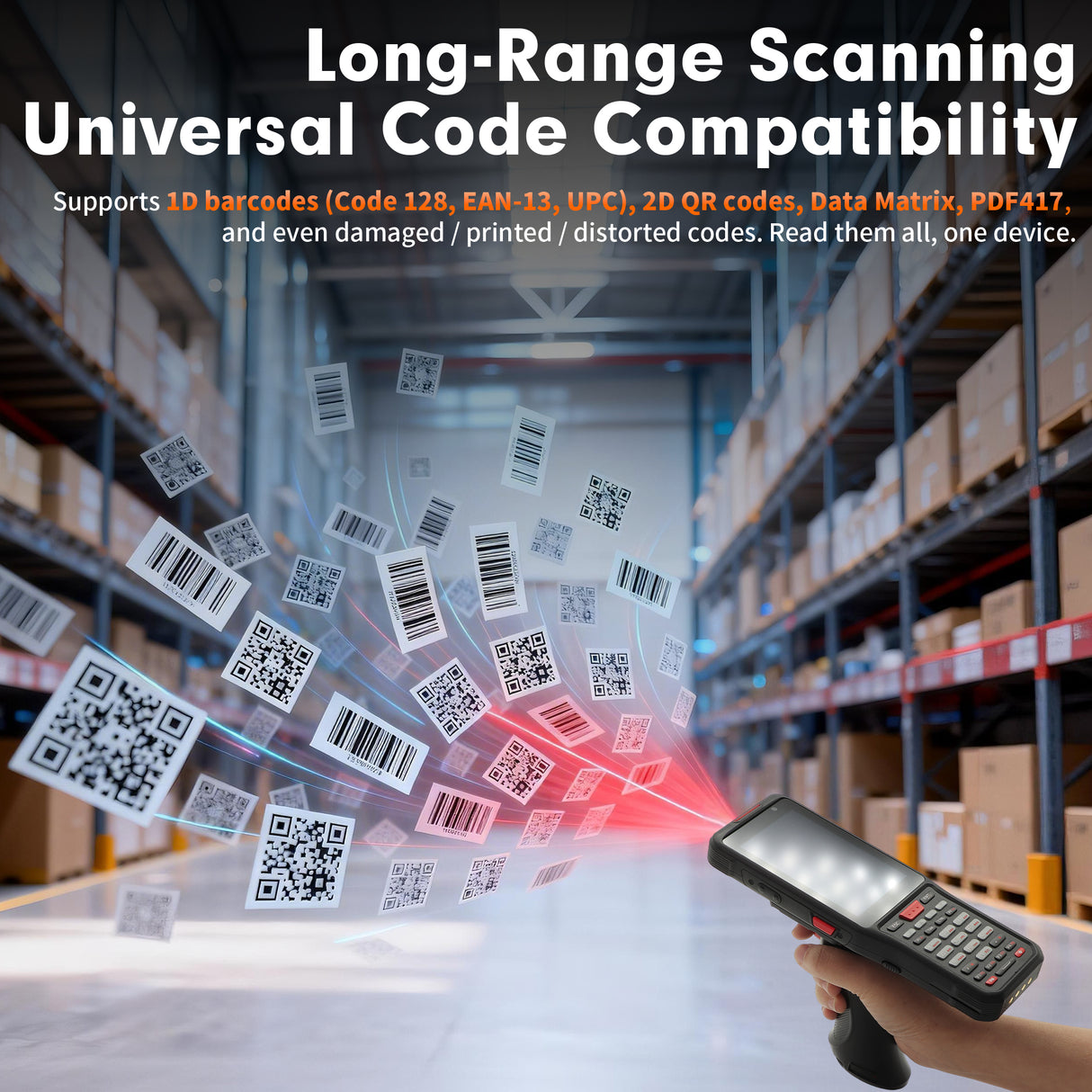 2026 Android 14 PDA Equip with Zebra SE5500 Barcode Scanner Long Range