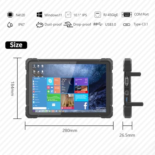 Rugged Tablet PC 10.1" Win 11 Pro 8+128GIntel N4120