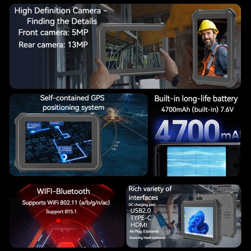 RT-I70N 7" Rugged Tablet PC Intel Intel N100 8GB RAM+128GB Industrial Ourdoor Waterproof Windows