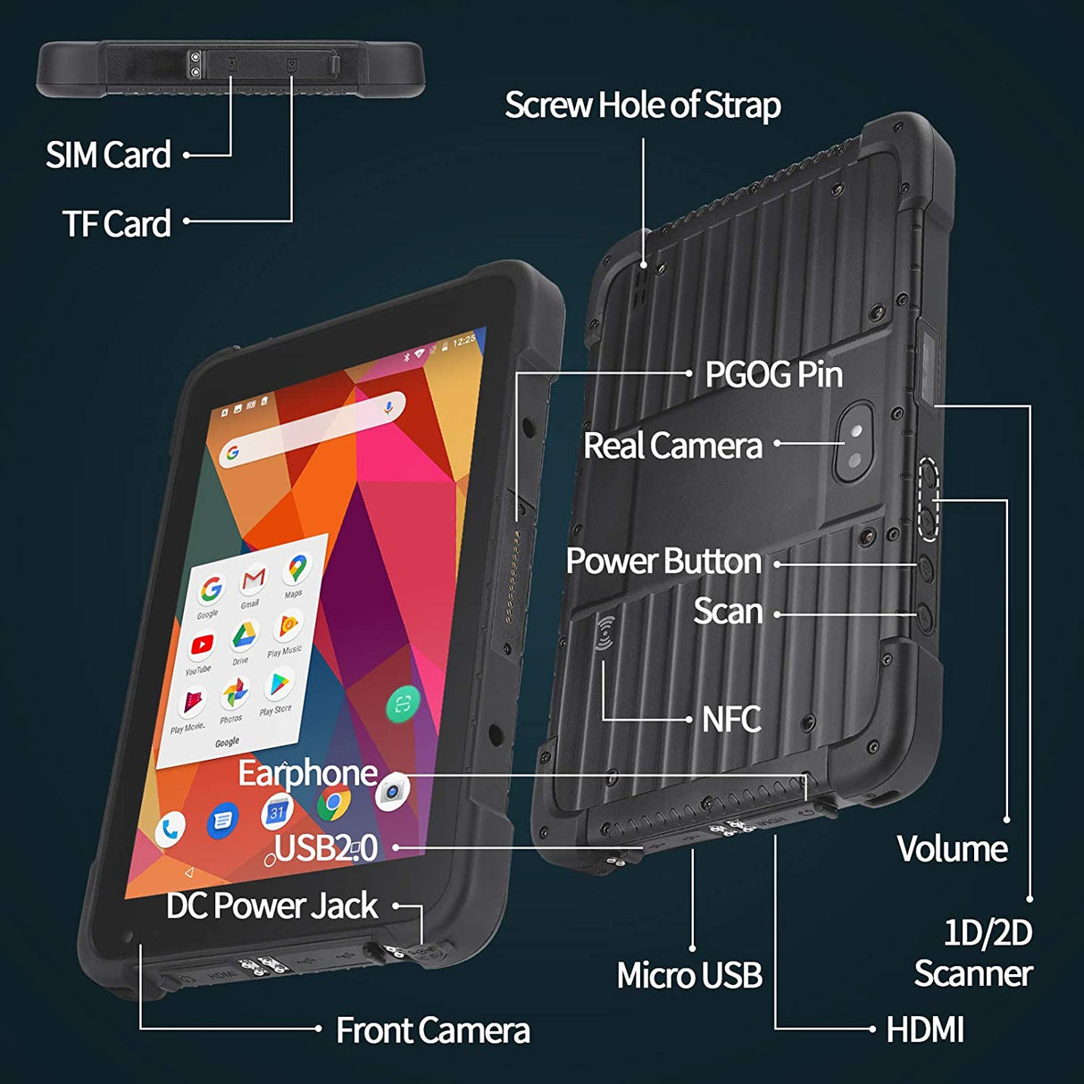 8 Inch Rugged Tablet Android 14 Industrial Tablet