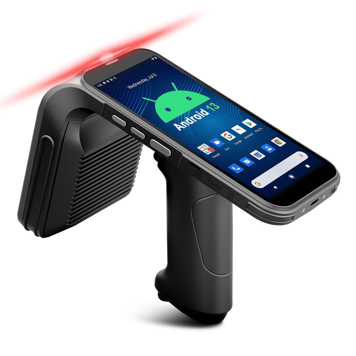 5" Android 13 Handheld UHF RFID Reader with 2D Zebra SE4710 Barcode Scanner