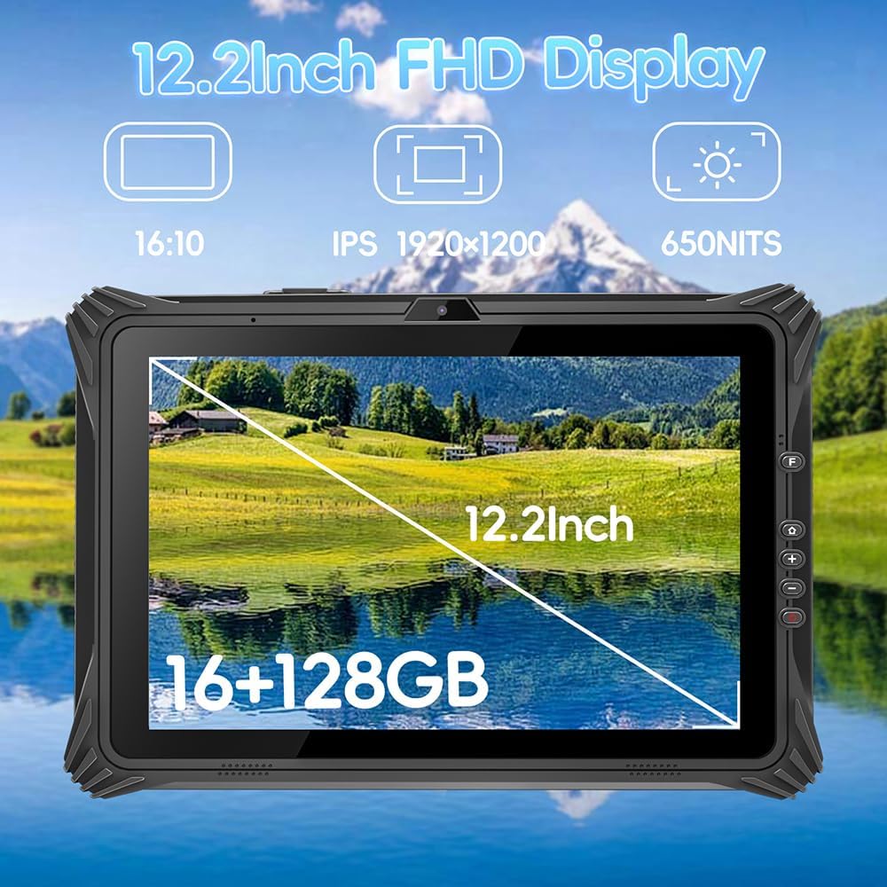 RT-I20A 12.2" Windows 11 Pro Forklift Industrial Rugged Tablet PC Intel i5-1235U / i7