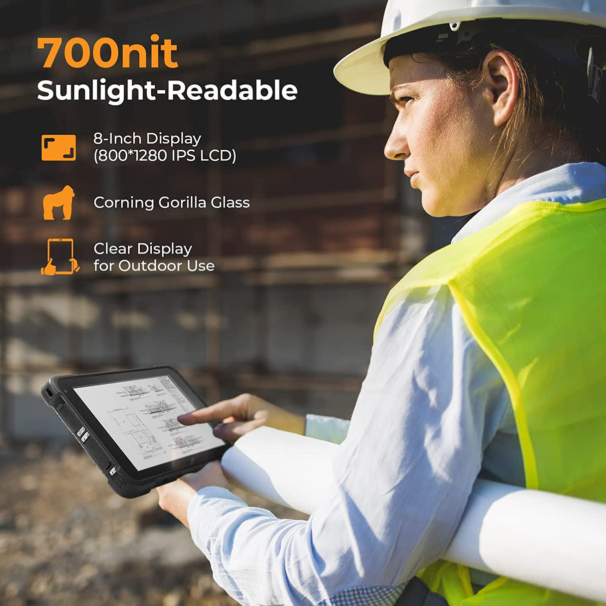 8 Inch Rugged Tablet Android 14 Industrial Tablet