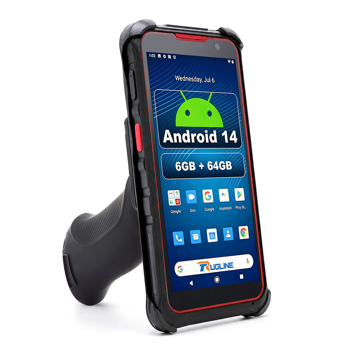 MTK6789 CPU Android 14 Barcode Scanner Handheld Mobile Computer, 5.5-inch Touchscreen PDA Scanner with Integrated Zebra SE4710 1D & 2D Bar Code Scan Engine, WiFi & 4G LTE, for Warehouse & Logistics