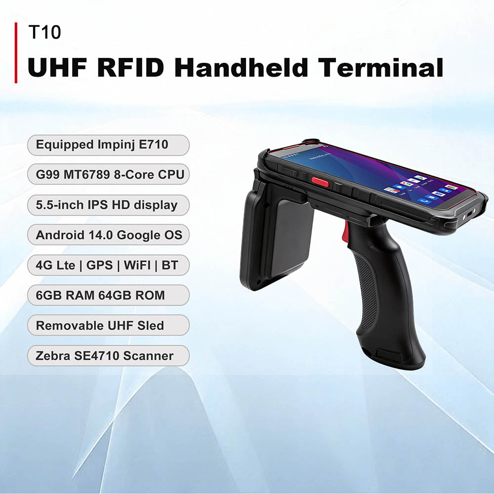 5.5" Rugged PDA Mobile Data Terminal Android 14 G99 MT6789 Octa-Core 6G+64G Handheld UHF RFID Reader with SE4710 Zebra Barcode Scanner