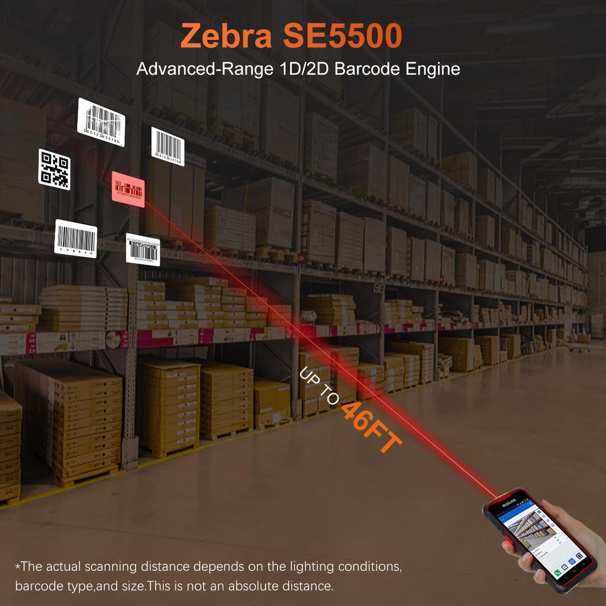 T10 Android 14 Mobile PDA with 2D Zebra SE5500 Barcode Scanner