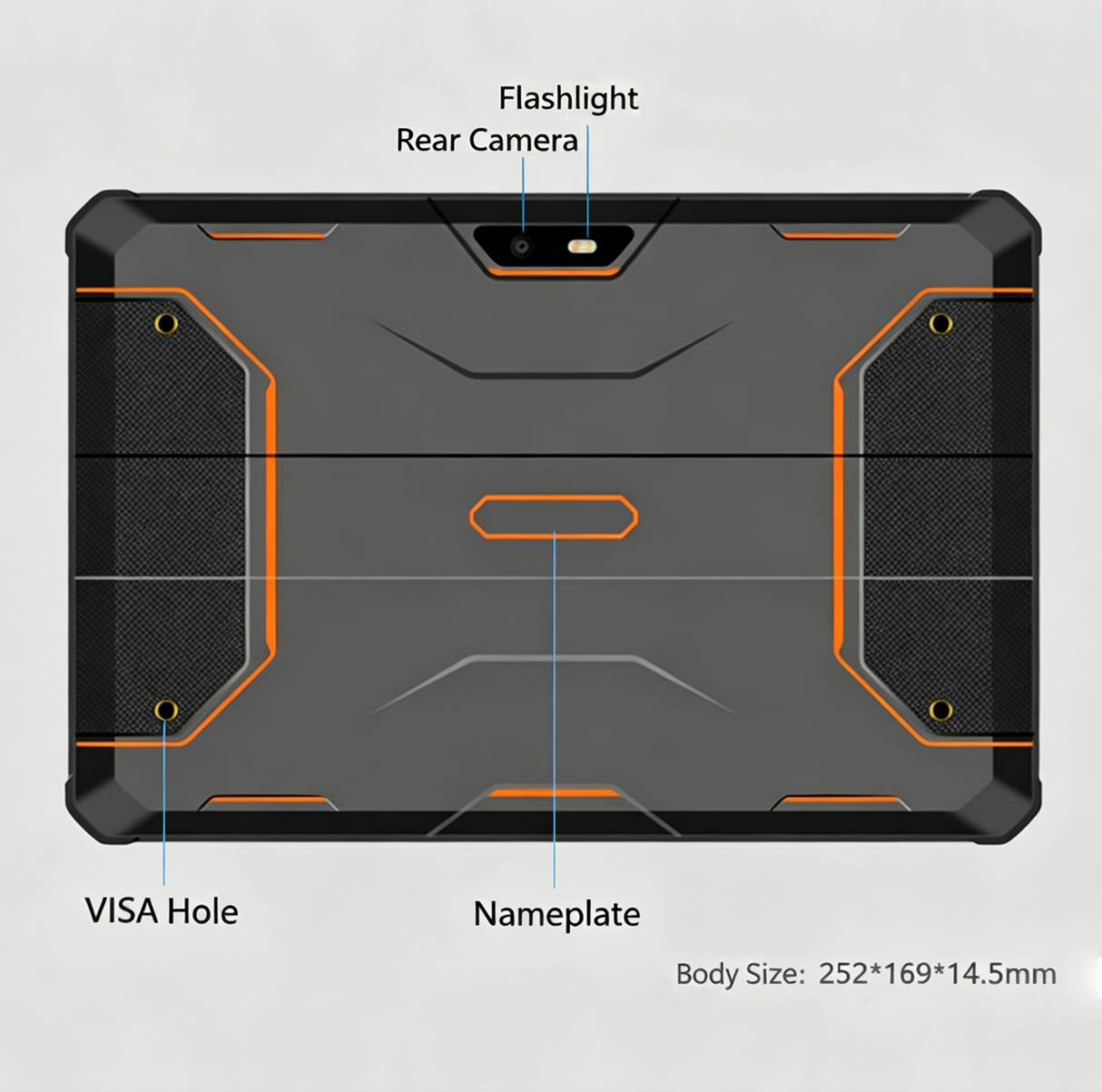 RT-T1 10.1" Rugged Tablet PC Android 14 6GB RAM+256GB Industrial Ourdoor Waterproof
