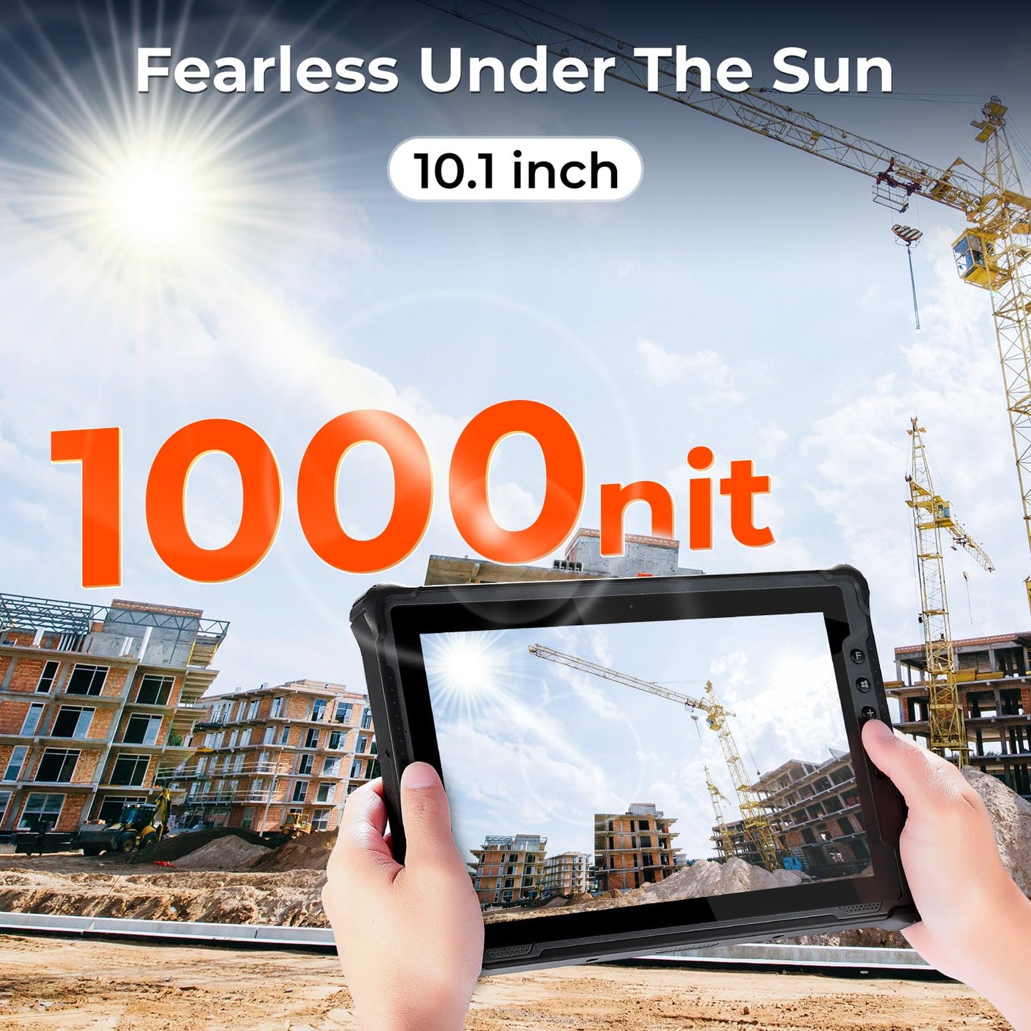 Rugline Rugged Windows Tablet, 1000nit Sunlight Readable, Wi-Fi 6 Tough Tablet, 10.1-inch Windows 11 Pro, Intel N100, 8GB+128GB Rugged PC, 4G LTE, GPS Outdoor Computer, 2025, 2Y Protection