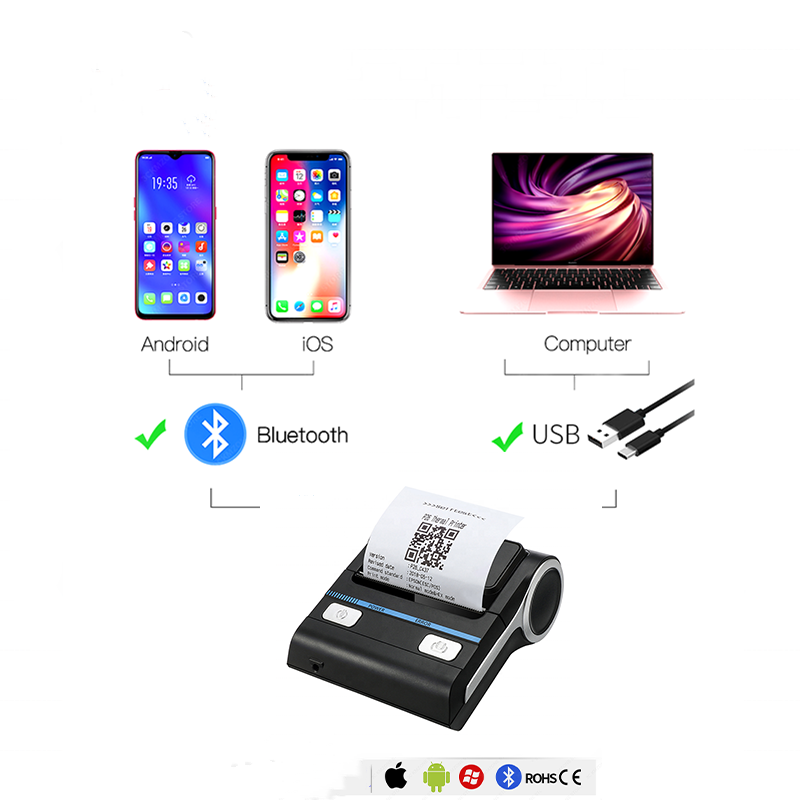 P26 80mm Portable Bluetooth Receipt Printer