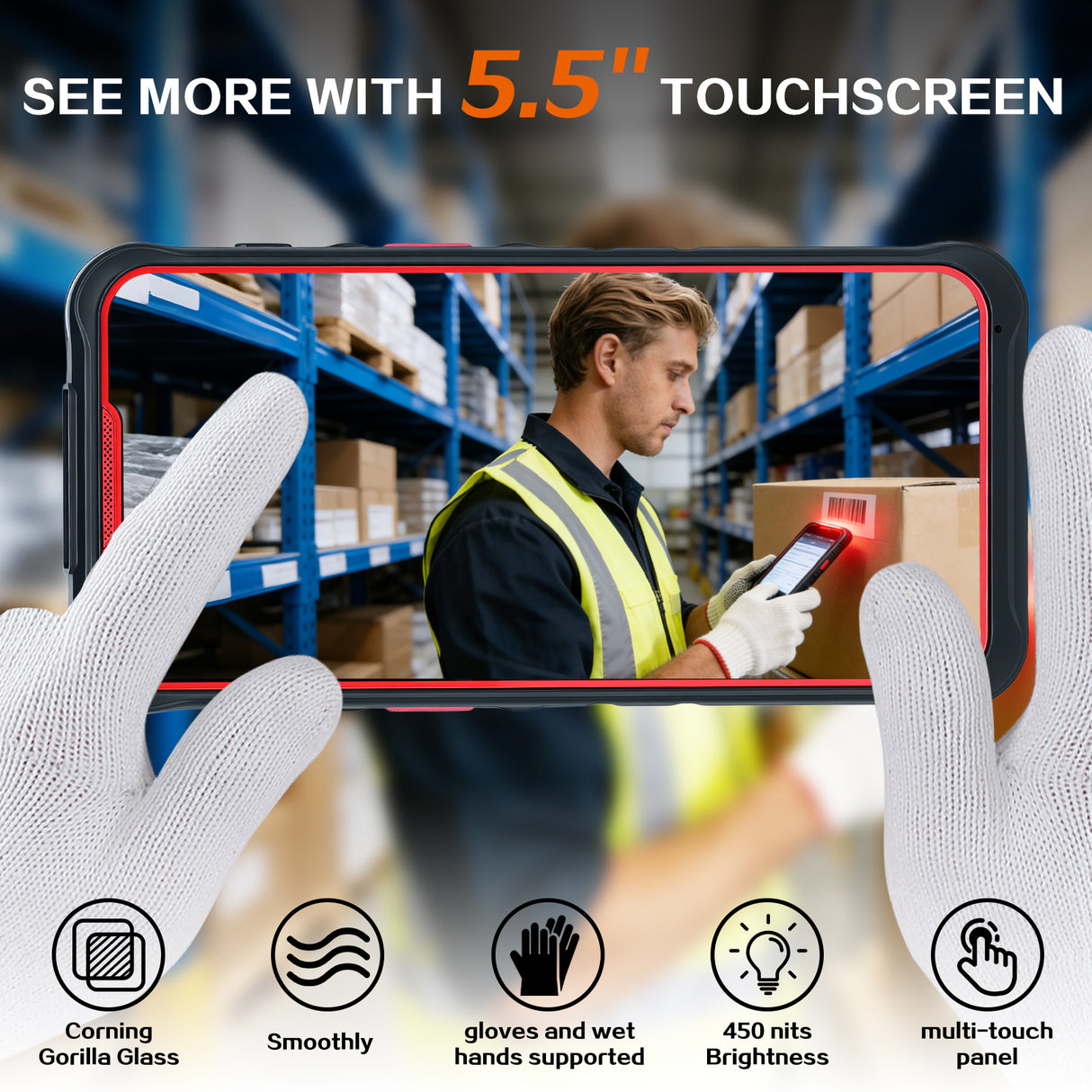 T10 Android 14 Mobile PDA with 2D Zebra SE4710 Barcode Scanner