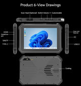 RT-I70N 7" Rugged Tablet PC Intel Intel N100 8GB RAM+128GB Industrial Ourdoor Waterproof Windows