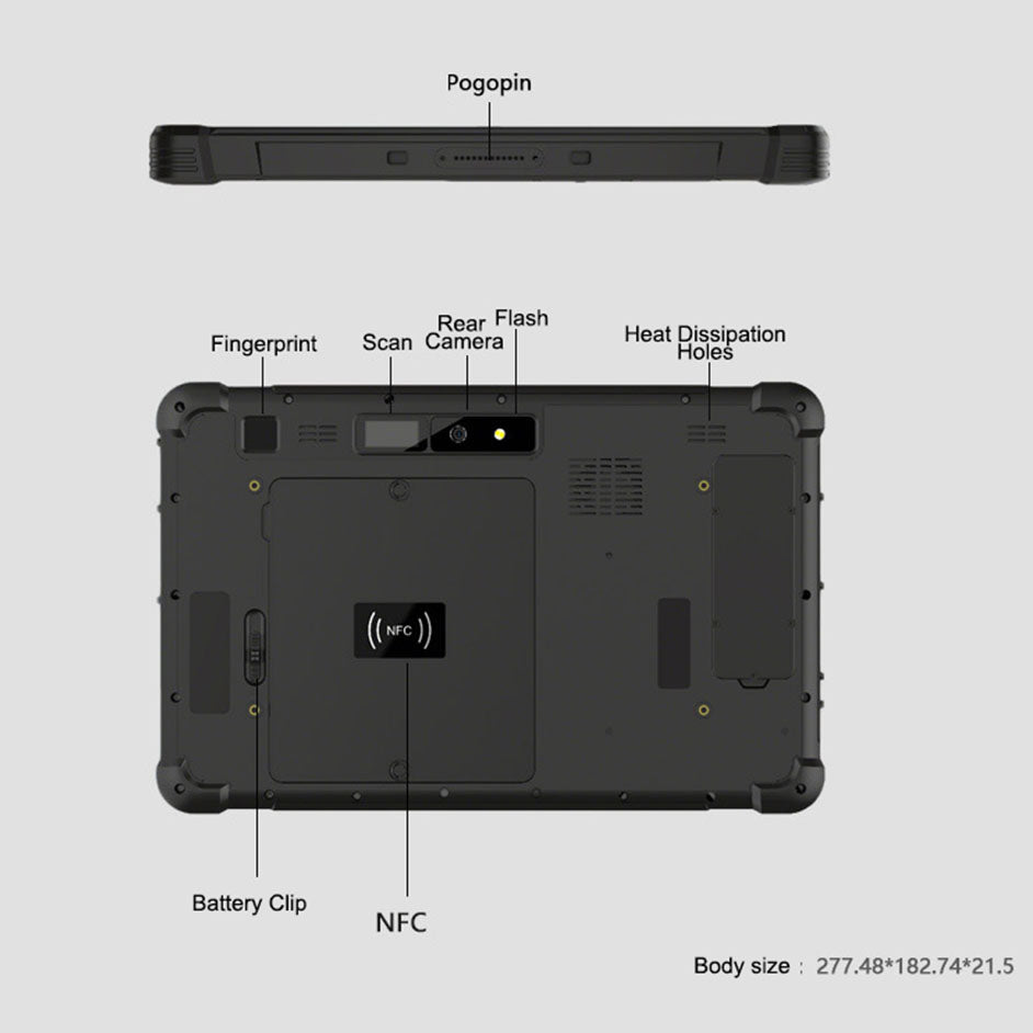 RT-12C 12" Rugged Tablet PC Intel Intel i5-1235U 16GB RAM+256GB Industrial Ourdoor Waterproof Windows or Ubuntu22.04 Linux RS-232 RJ45