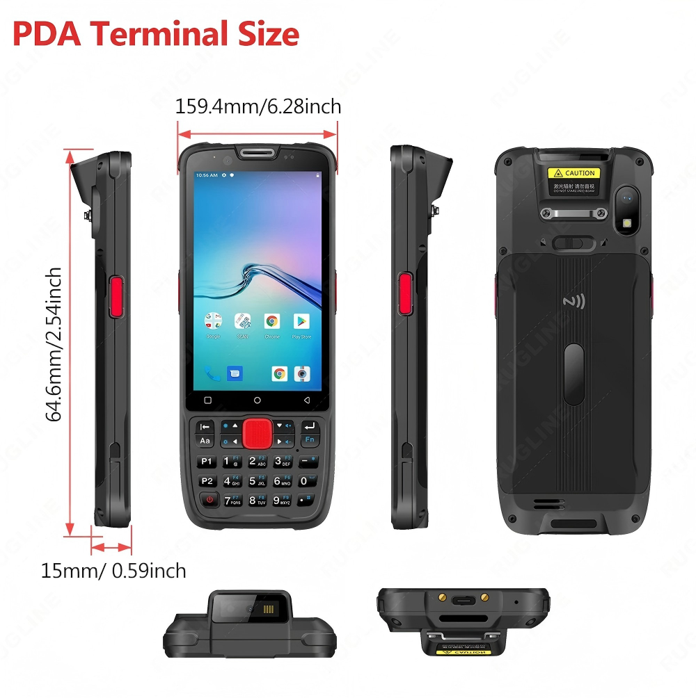 Cheap Smart Phone Android 13 Handheld PDA 2D Barcode Scanner with 4G LTE WIFI BT GPS Camra
