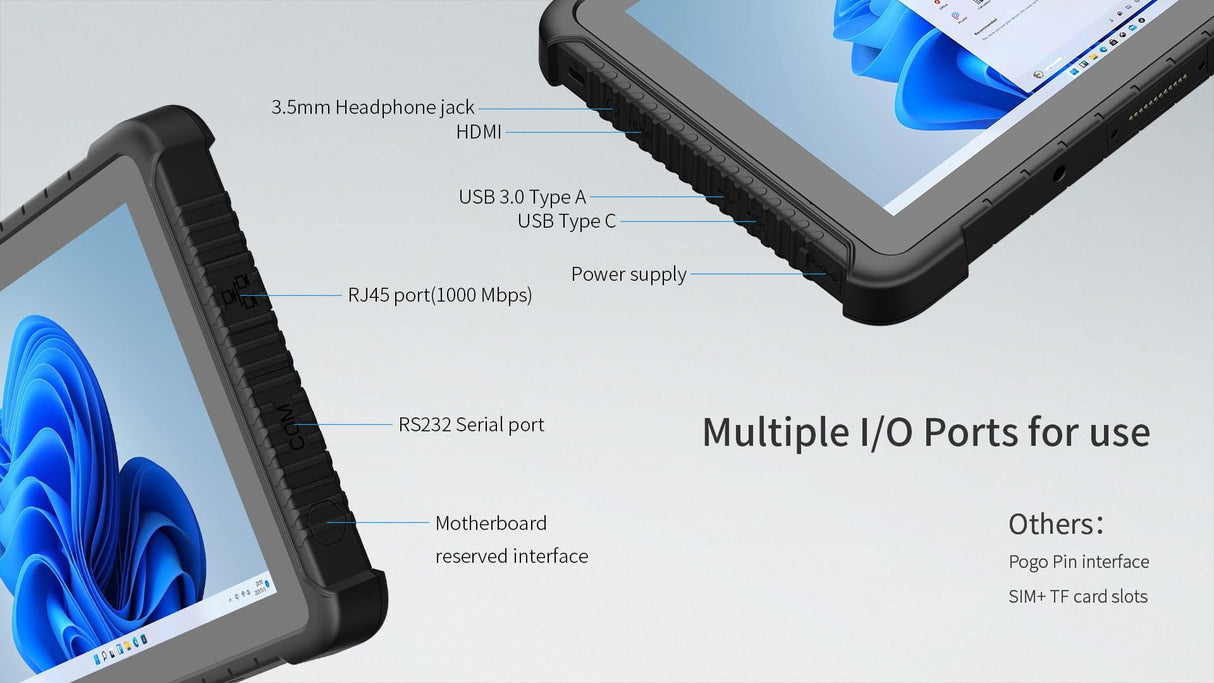 10.1 inch Windows 11 Pro Rugged Industrial Tablet Intel N5100, 8GB RAM/128GB