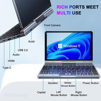 8 inch Mini Laptop Computer Windows 11 Pocket PC 12G+128G