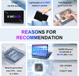 8 inch Mini Laptop Computer Windows 11 Pocket PC 12G+128G