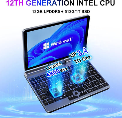 8 inch Mini Laptop Computer Windows 11 Pocket PC 12G+128G