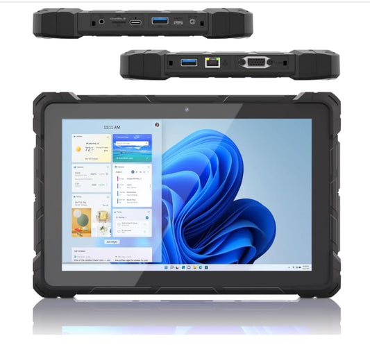 Rugline 10.1" Rugged Tablet, Sunlight Readable Tablet PC, Celeron N4120 8GB RAM+128GB eMMC Tablet, IP67 Waterproof 16000mAh Large Battery Work Tablet with Wi-Fi 5.0 BT 4.2 for Enterprise Field Work