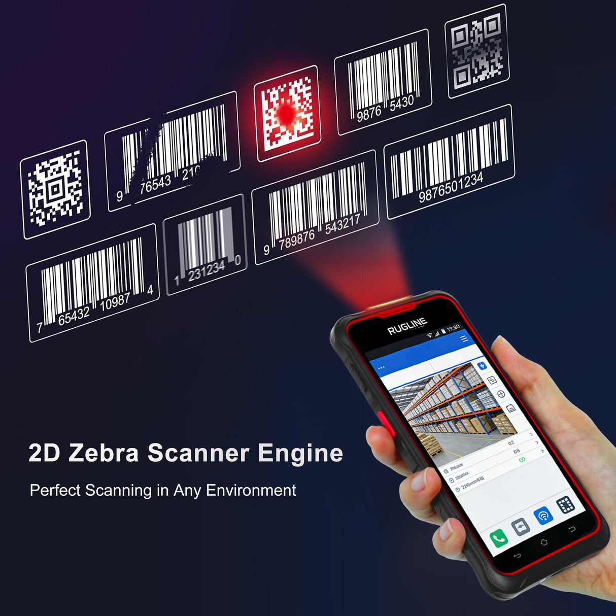 T10 Android 14 Mobile PDA with 2D Zebra SE4710 Barcode Scanner
