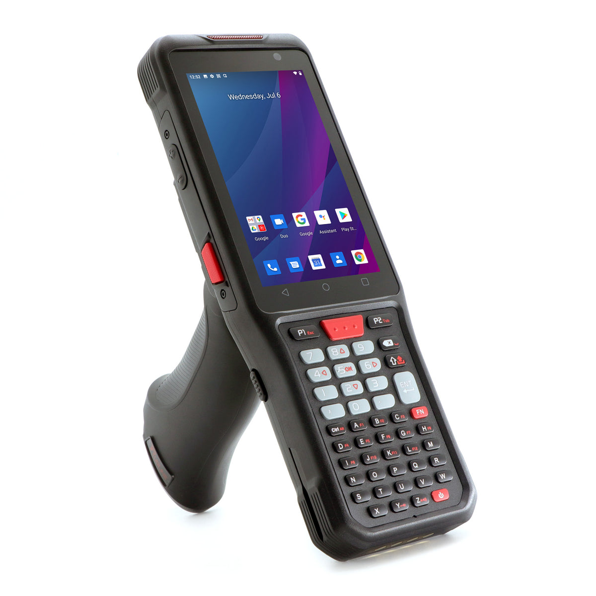 Android 14 Barcode Scanner with Zebra Licensed SE4770 Engine, 9000mAh Hot Swap, Handheld PDA Mobile Computer with Pistol Grip, 4G LTE, 4GB+64GB, IP67, GPS for Warehouse & Logistics