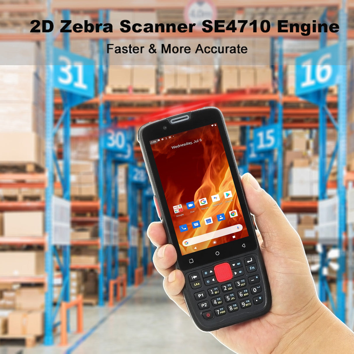T40 4inch Rugged Mobile Barcode Scanner 2D Zebra SE4710 4G+64G