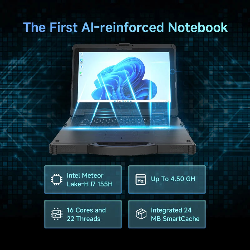 RT-X15M 15.6 Inch Rugged AI PC Intel Windows+AI Intel Windows 11 PRO Industrial Rugged Laptop