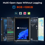 Windows 11 Pro Tablet 1000nit Sunlight Readable 8GB+128GB Rugged PC 4G LTE GPS